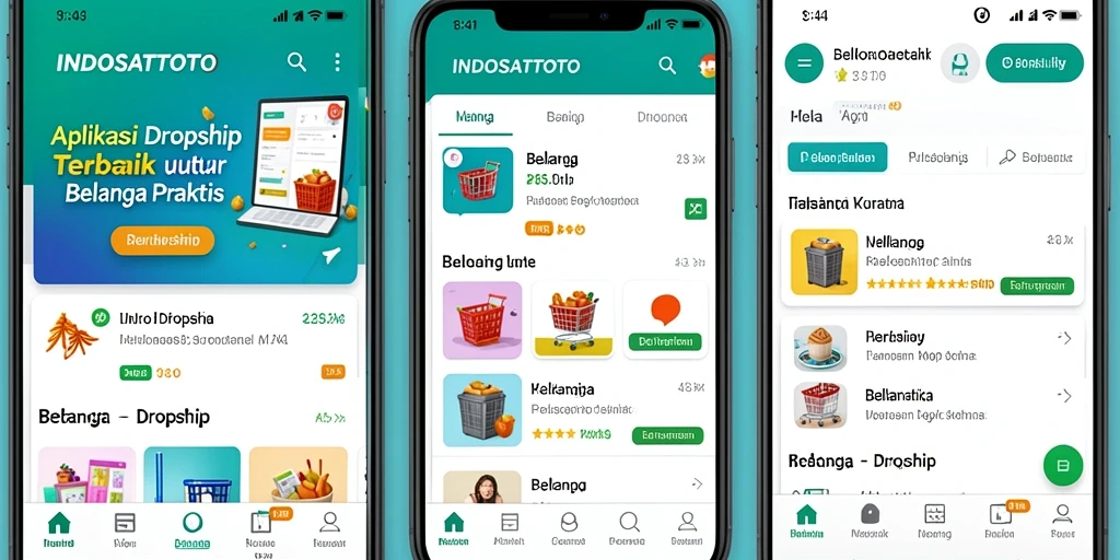 Tampilan antarmuka aplikasi INDOSATTOTO yang memudahkan navigasi Dropship.