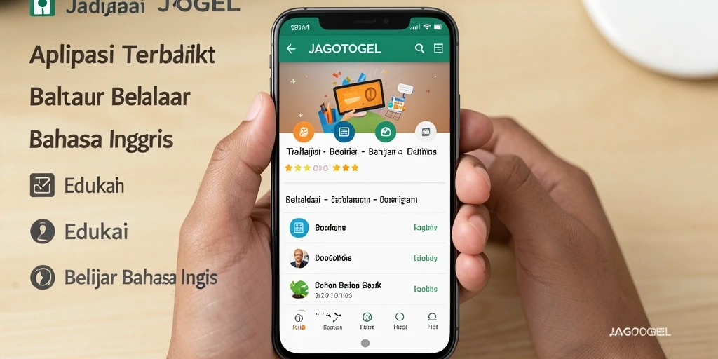 Antarmuka pengguna aplikasi JAGOTOGEL untuk belajar bahasa Inggris.
