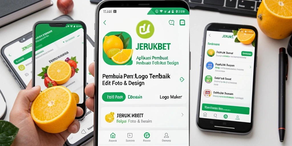 Tampilan antarmuka JERUKBET yang intuitif dalam membuat logo.
