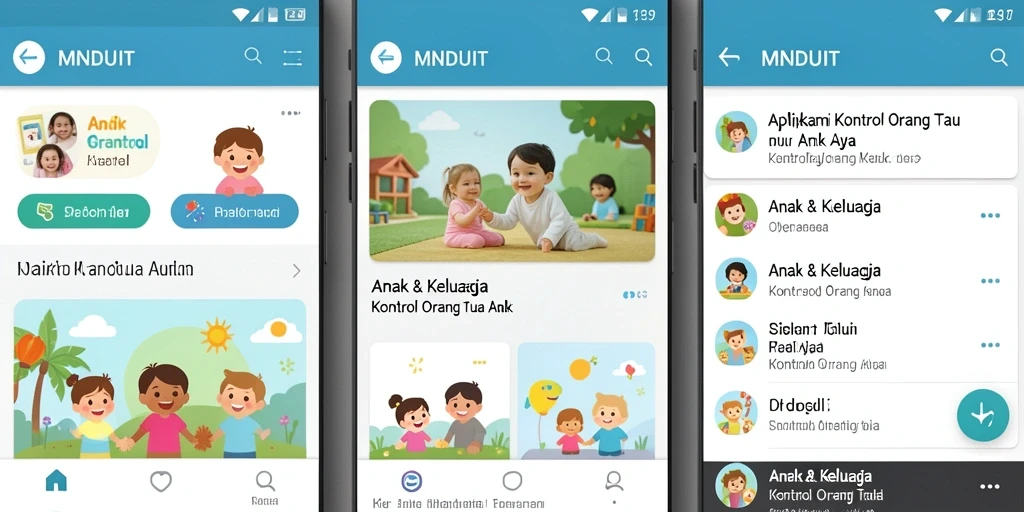 Antarmuka aplikasi MNDUIT untuk kontrol orang tua yang mudah digunakan.